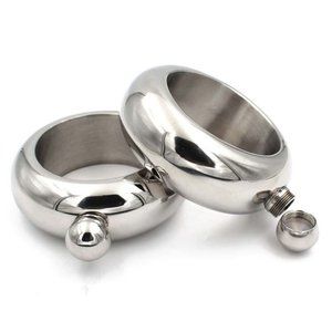 Bangle Bracelet Flask Stainless Steel Wine Liquor  Fun Gifts (Silver)